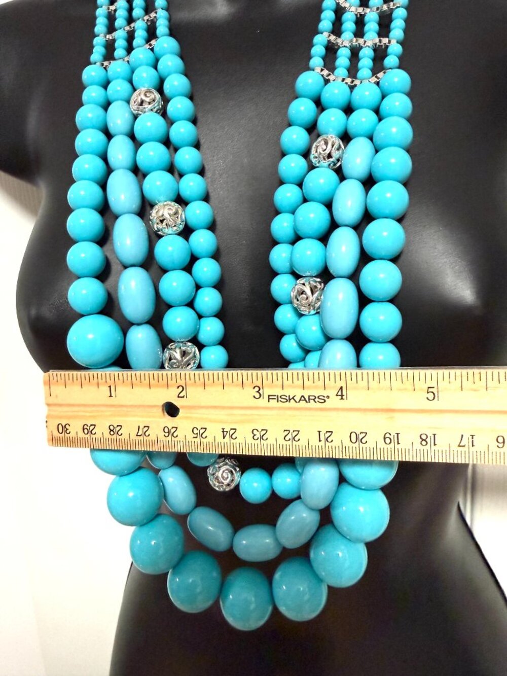 Joan Rivers Blue Beads Statement Necklace - Picture 14 of 16